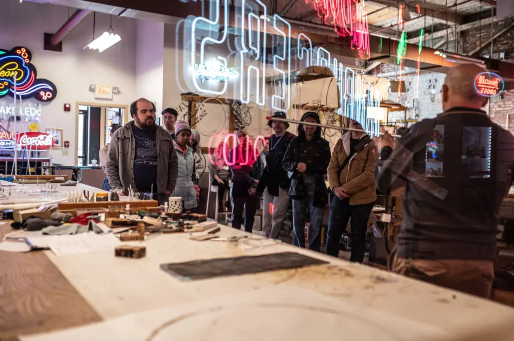 Neon demonstrations are part of weekly public programming at the ASM